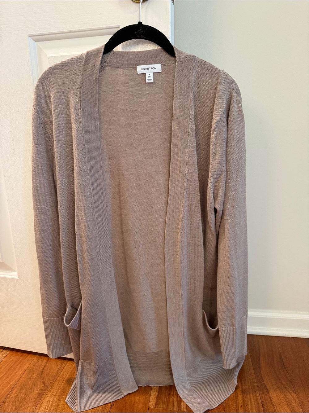 Nordstrom Open-Front Cardigan Sweater in Taupe